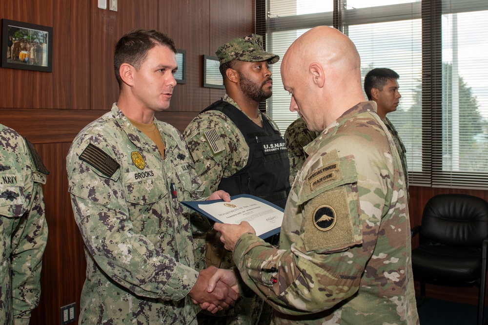 Colonel Davis Presents Awards to NAF Atsugi Security Force