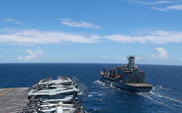 USS Iwo Jima Conducts a Fueling-at-Sea