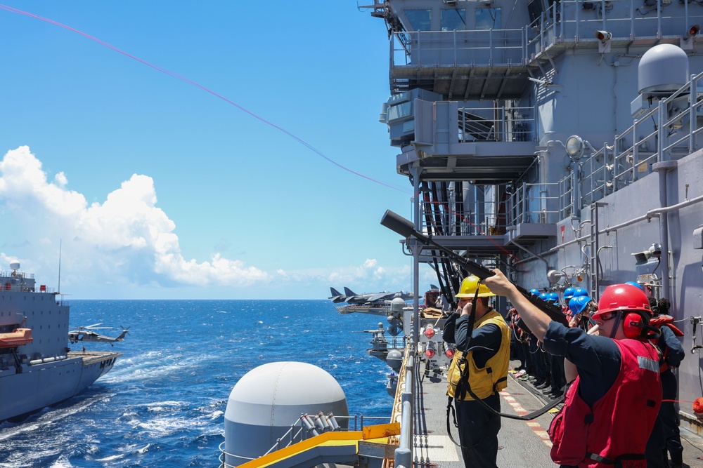 USS Iwo Jima Conducts a Fueling-at-Sea