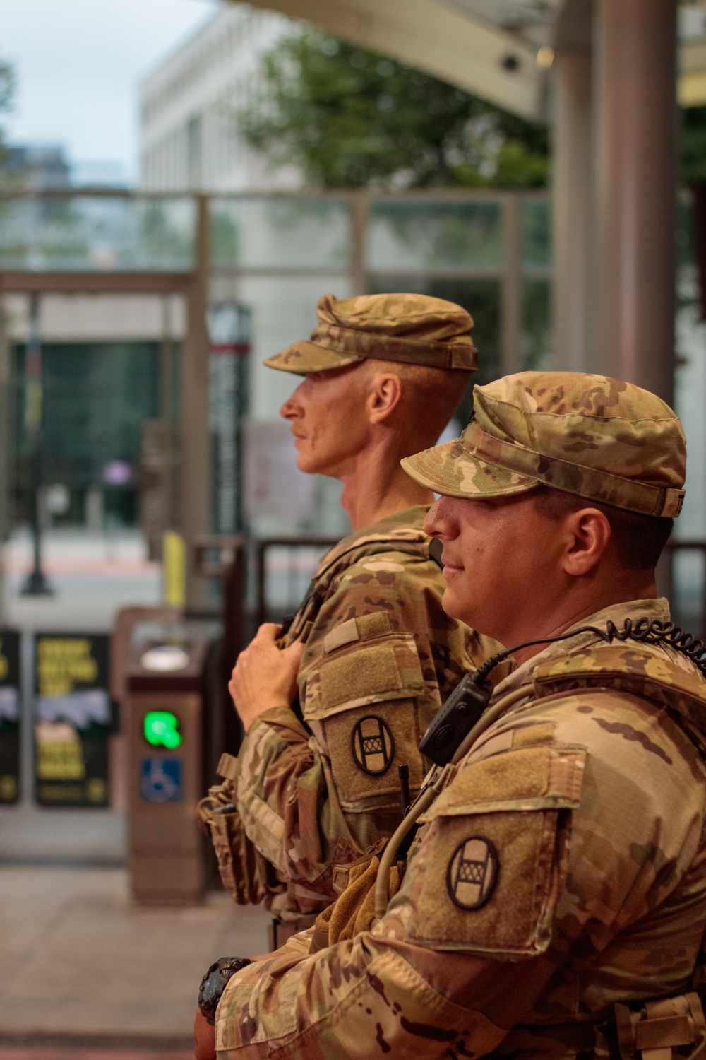 South Carolina National Guardsmen Patrol the NoMA Metro Station