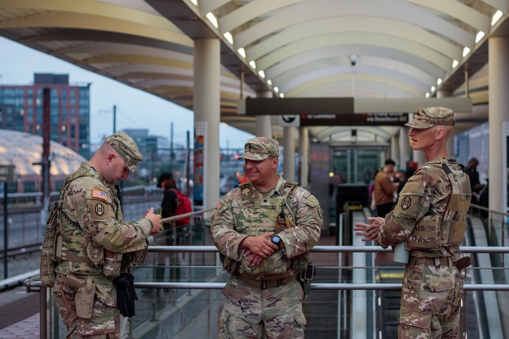 South Carolina National Guardsmen Patrol the NoMA Metro Station