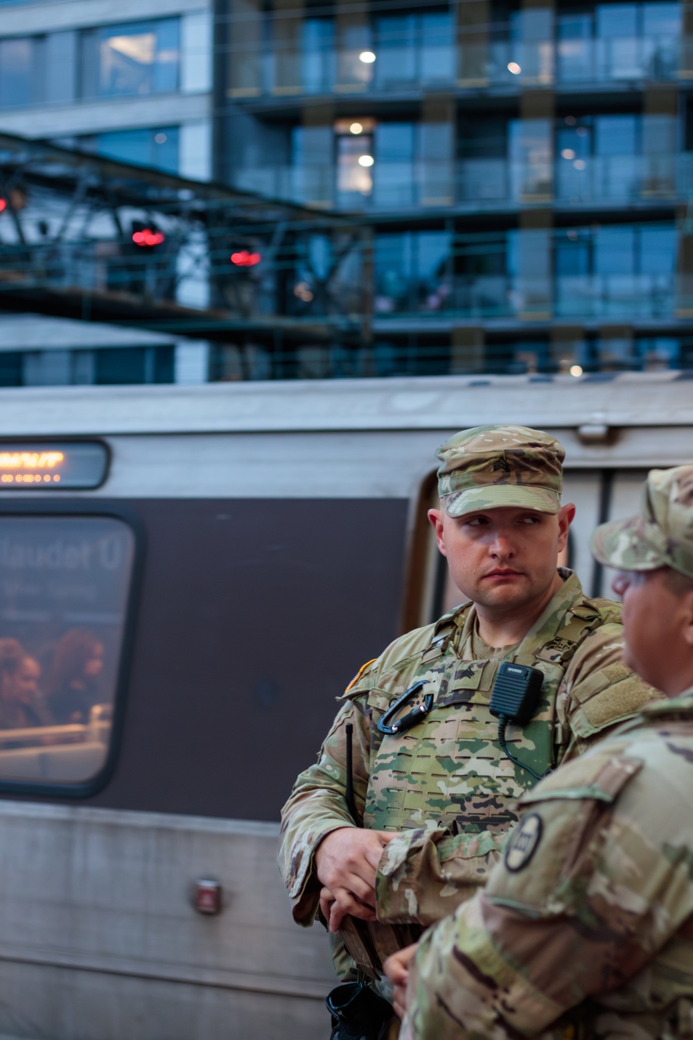 South Carolina National Guardsmen Patrol the NoMA Metro Station