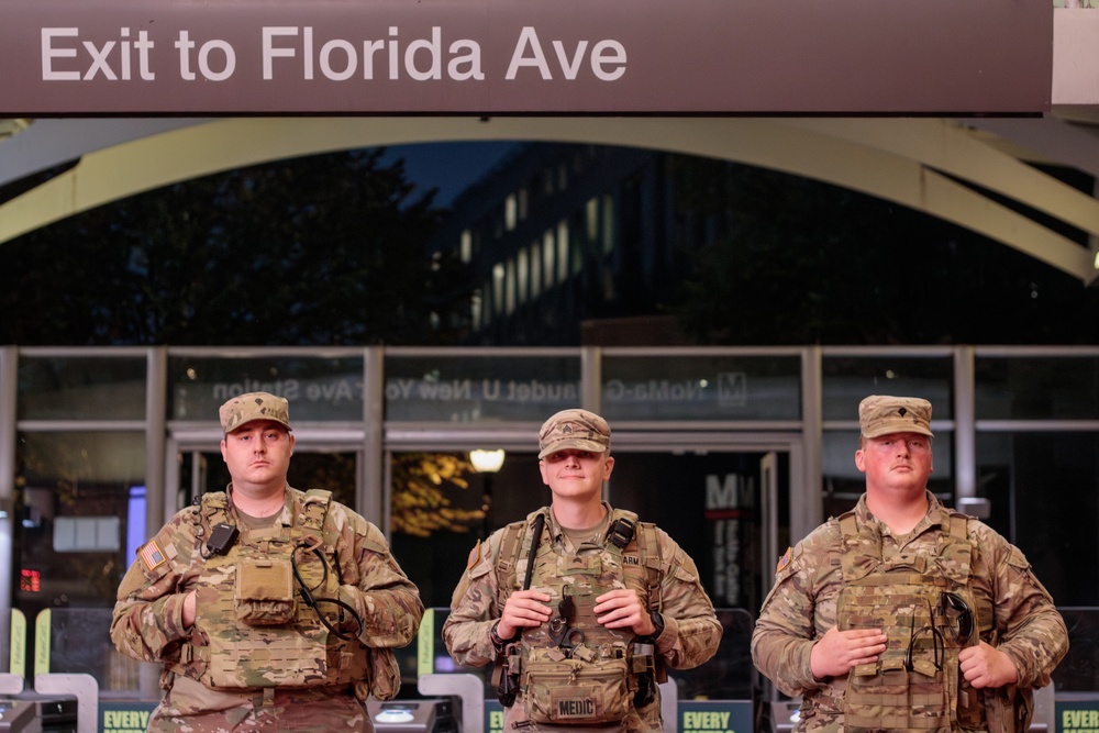 South Carolina National Guardsmen Patrol The NoMA Metro Station