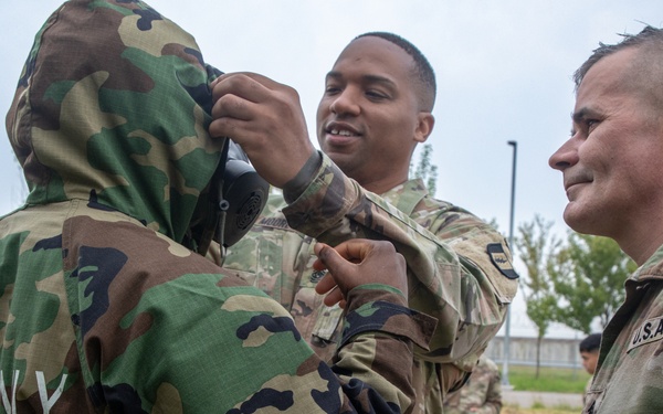 U.S. Army Soldiers, KATUSAs, and Civilians From USANEC-Humphreys 41st Signal Battalion Conduct CBRN Training