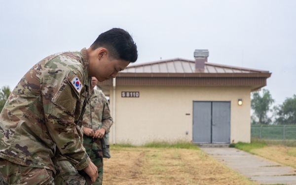 U.S. Army Soldiers, KATUSAs, and Civilians From USANEC-Humphreys 41st Signal Battalion Conduct CBRN Training
