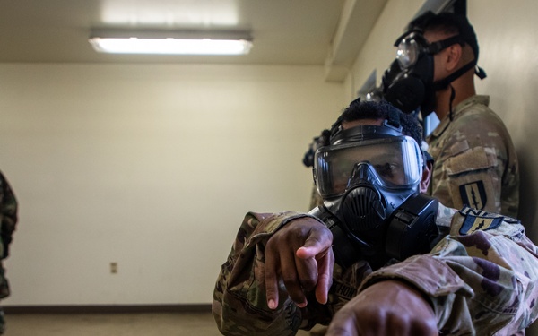 U.S. Army Soldiers, KATUSAs, and Civilians From USANEC-Humphreys 41st Signal Battalion Conduct CBRN Training