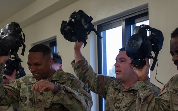 U.S. Army Soldiers, KATUSAs, and Civilians From USANEC-Humphreys 41st Signal Battalion Conduct CBRN Training