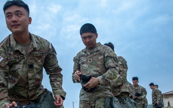 U.S. Army Soldiers, KATUSAs, and Civilians From USANEC-Humphreys 41st Signal Battalion Conduct CBRN Training