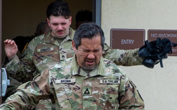 U.S. Army Soldiers, KATUSAs, and Civilians From USANEC-Humphreys 41st Signal Battalion Conduct CBRN Training