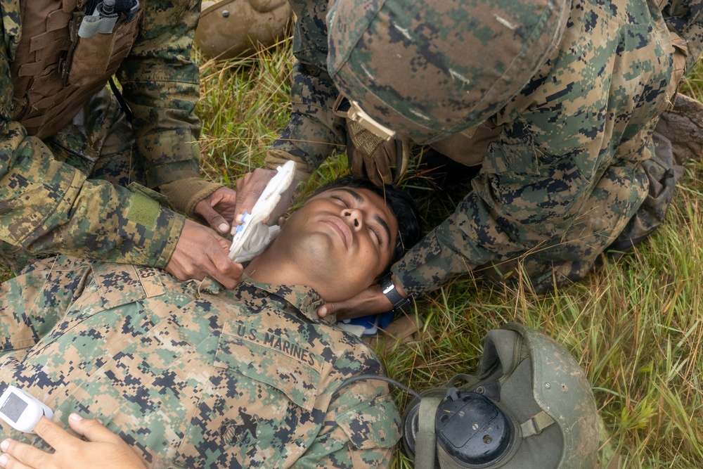 U.S. Sailors and Marines conduct Casualty Evacuation Exercise during Orient Shield 25