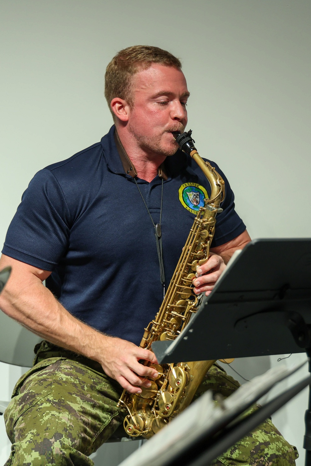 Pacific Partnership 2025 Multinational Band performs for Palau Community College students.