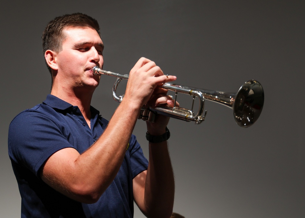 Pacific Partnership 2025 Multinational Band performs for Palau Community College students.