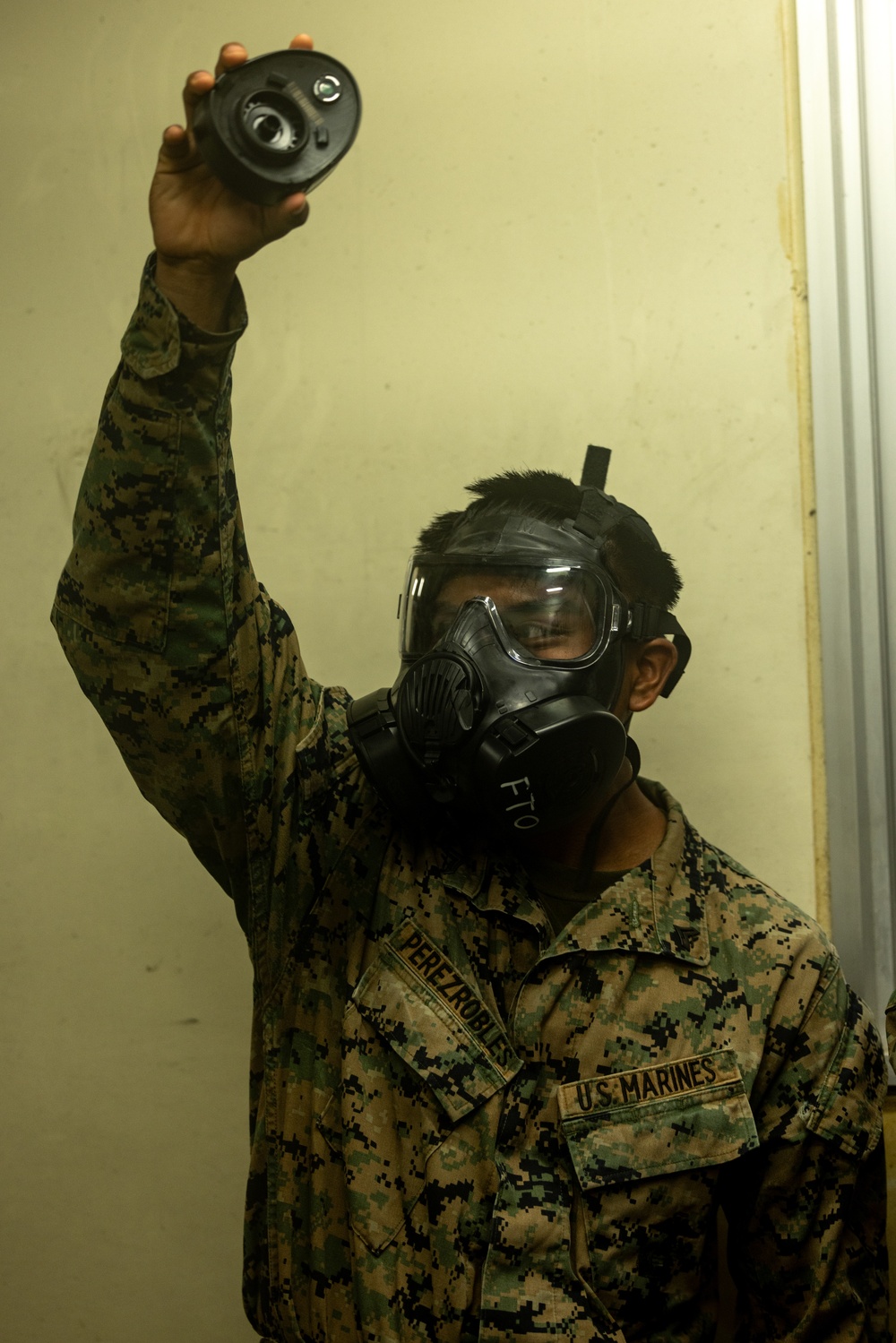 U.S. Marines conduct chemical, biological, radiological and nuclear defense training at Camp Hansen