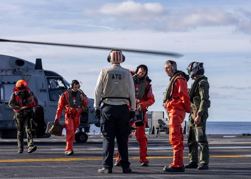 USS Gerald R. Ford (CVN 78) Hosts FS Bretagne (D655)