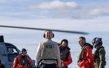 USS Gerald R. Ford (CVN 78) Hosts FS Bretagne (D655)