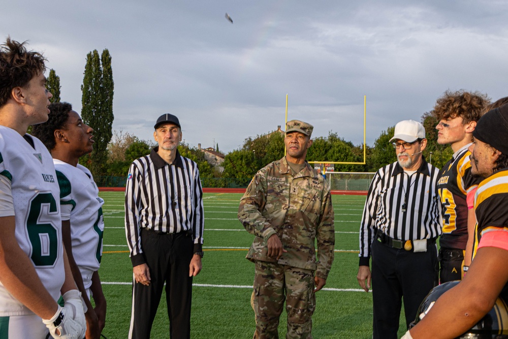 SETAF-AF commanding general kicks off homecoming game