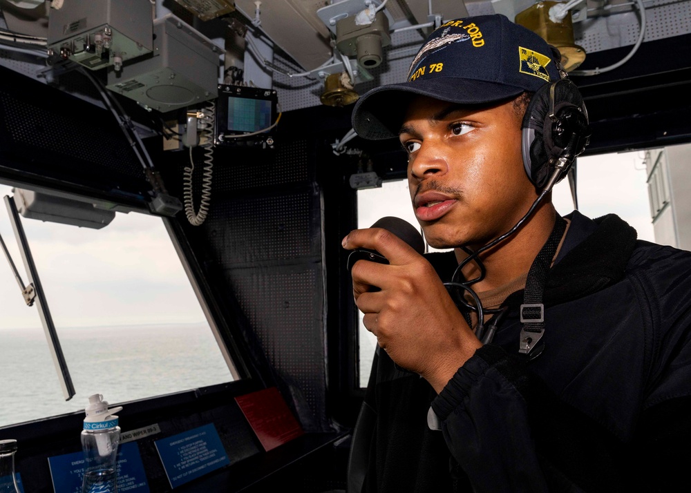 USS Gerald R. Ford (CVN 78) Transits the Strait of Dover
