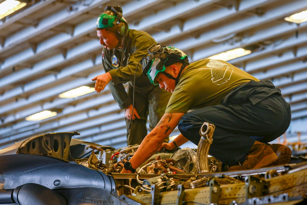 U.S. Marines Conduct Aircraft Maintenance