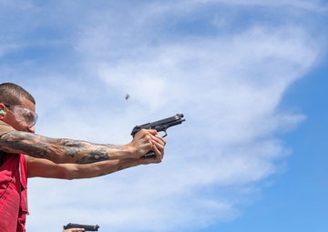 USS Iwo Jima Sailors Conduct A Small Arms Qualification