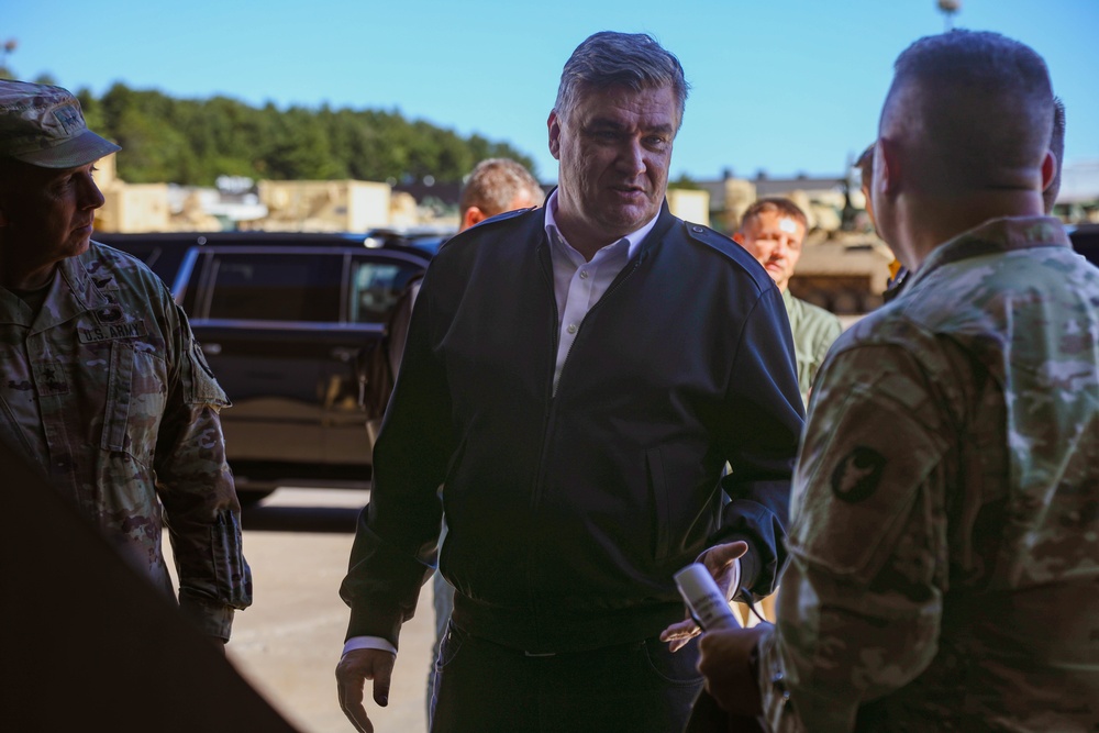 Croatian President Zoran Milanović visits Camp Ripley Training Center