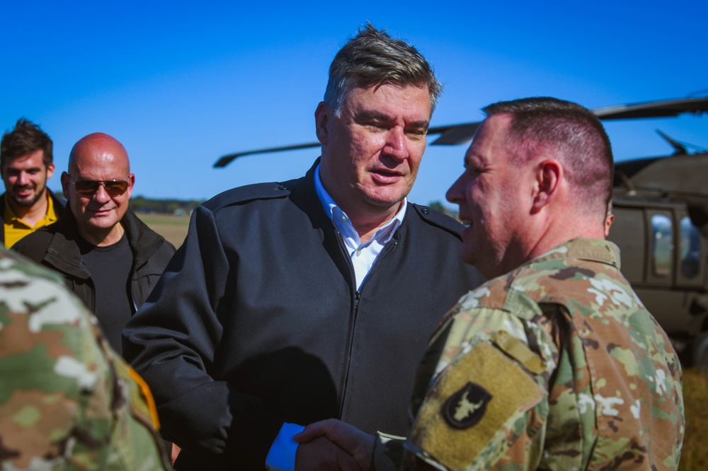 Croatian President Zoran Milanović visits Camp Ripley Training Center