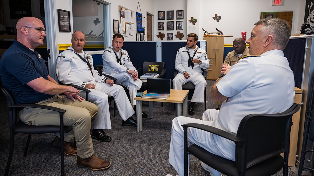 RADM Waters visits NTAG Red River recruiters