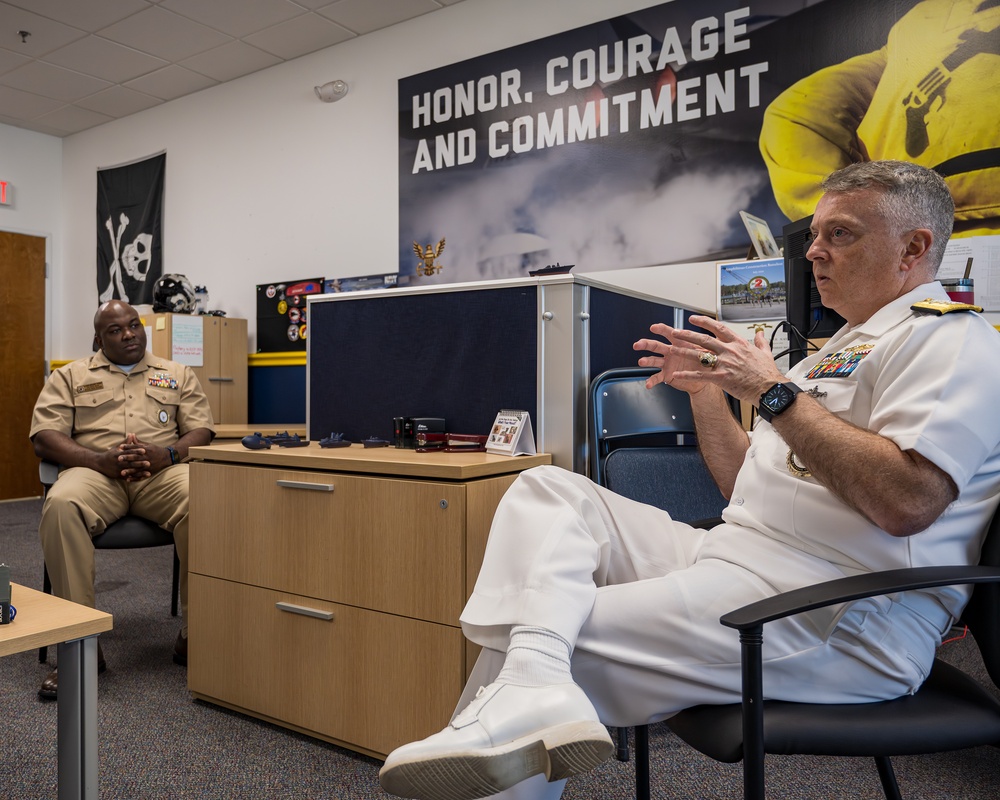RADM Waters visits NTAG Red River recruiters