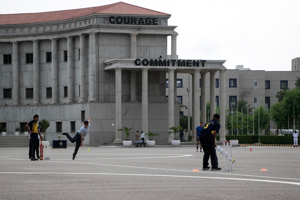 USS WAYNE E. MEYER TAKES ON PAKISTAN NAVAL ACADEMY IN CRICKET MATCH