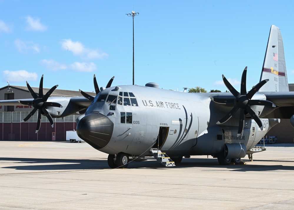 C-130H Hercules Takes Flight from St. Paul for Routine Training