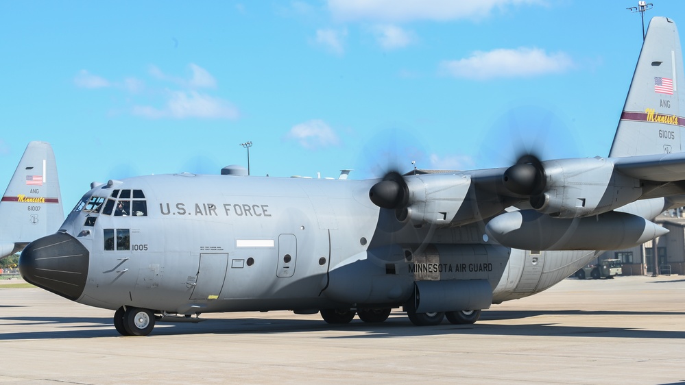 C-130H Hercules Takes Flight from St. Paul for Routine Training