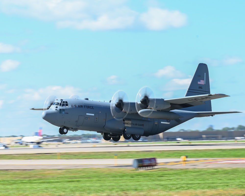 C-130H Hercules Takes Flight from St. Paul for Routine Training
