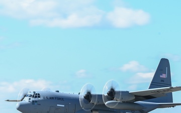 C-130H Hercules Takes Flight from St. Paul for Routine Training
