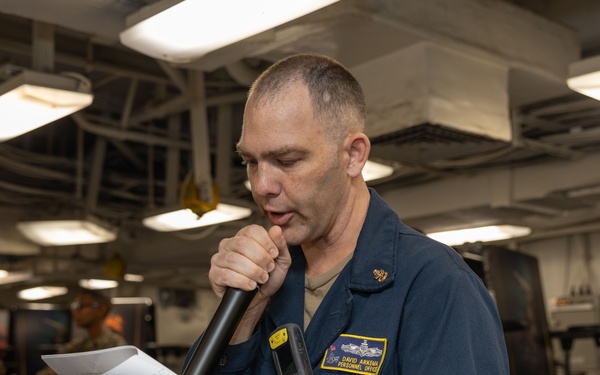 Sailors take the E-5 examination on board USS Iwo Jima (LHD 7)