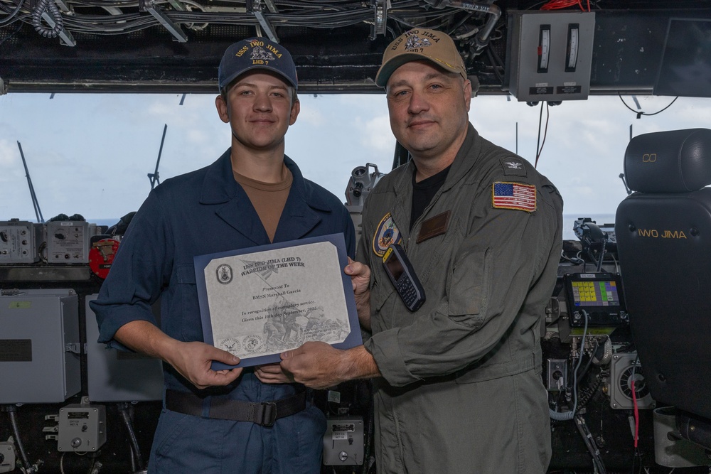 USS Iwo Jima and 22nd MEU (SOC) Warriors of the Week 11SEP25