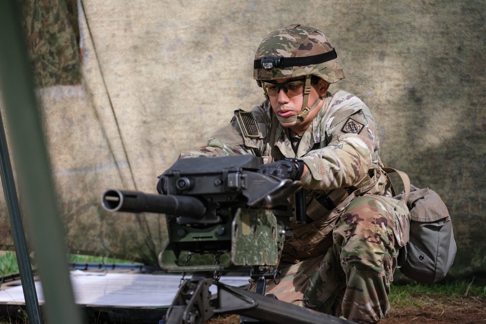 U.S. Army Soldiers test on weapons lanes for expert badges