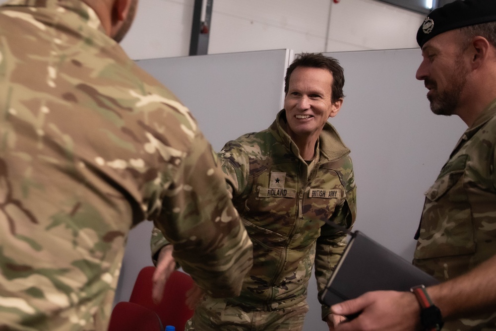 British Brig. Gen. Andrew Ridland, 1st Armored Division, Deputy Commanding General Visits Camp Tapa, Estonia