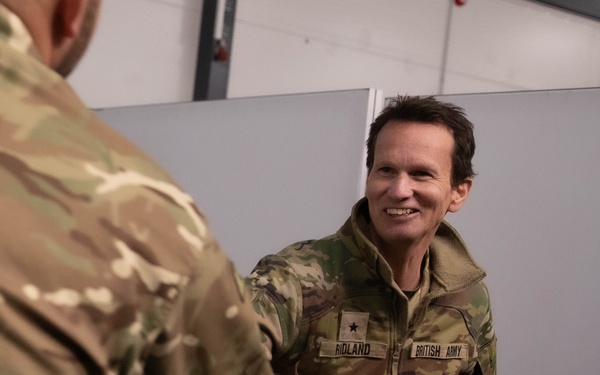 British Brig. Gen. Andrew Ridland, 1st Armored Division, Deputy Commanding General Visits Camp Tapa, Estonia