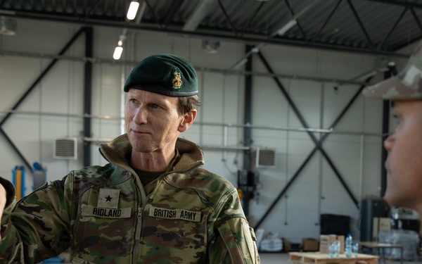 British Brig. Gen. Andrew Ridland, 1st Armored Division, Deputy Commanding General Visits Camp Tapa, Estonia