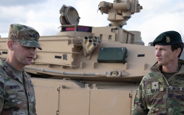 British Brig. Gen. Andrew Ridland, 1st Armored Division, Deputy Commanding General Visits Camp Tapa, Estonia