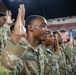 Soldiers with the 256th Infantry Brigade Combat Team receive an initial briefing and are sworn in for deputization