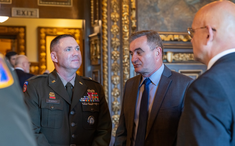 Croatian President Zoran Milanović visits with Minnesota Governor Tim Walz