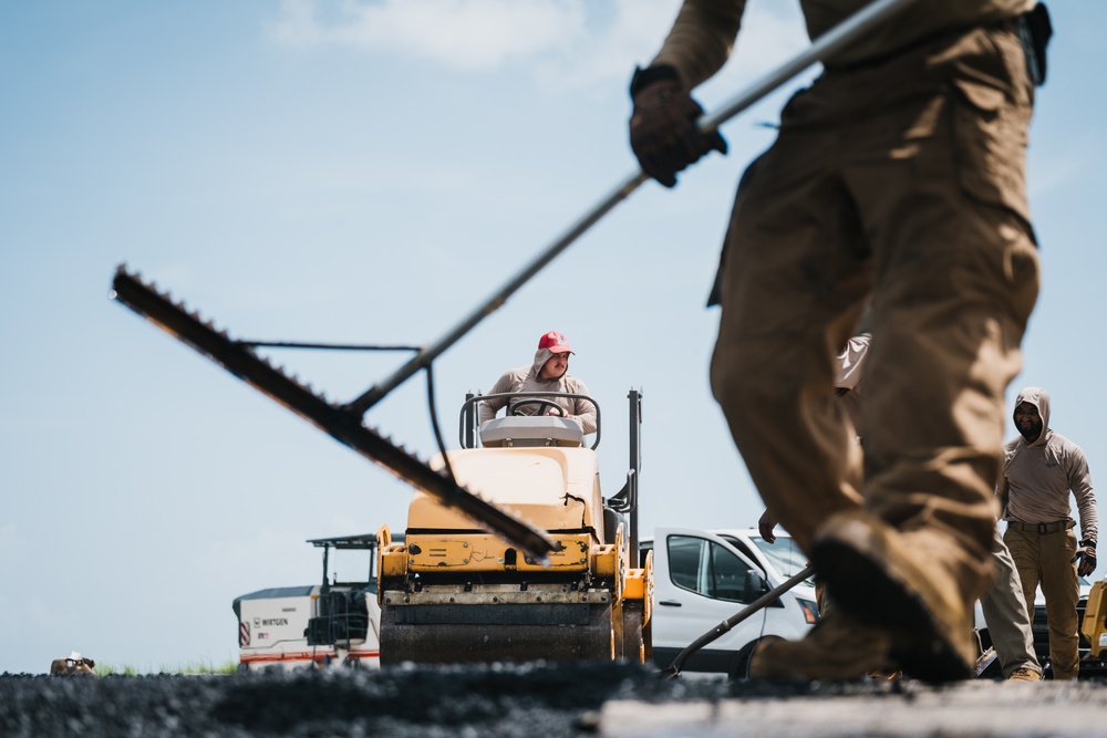 RED HORSE Squadron Airmen Conduct Flightline Repairs
