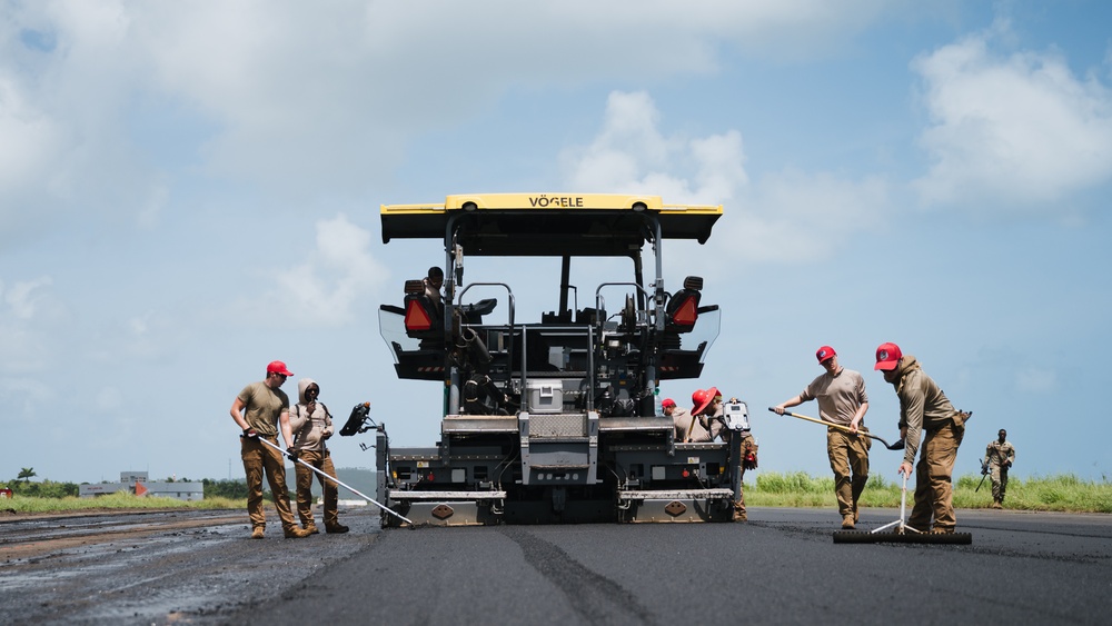 RED HORSE Squadron Airmen Conduct Flightline Repairs