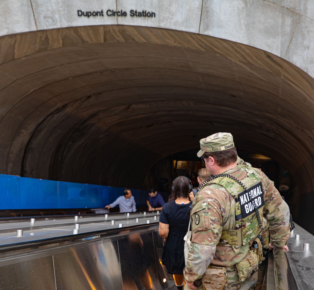 Members of 4/118th Infantry Regiment patrol D.C. streets