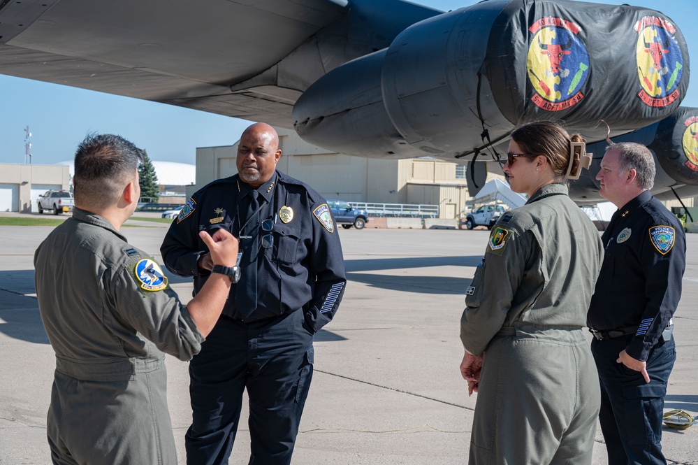 Leadership of Minot Police Department meets with commanders of Minot Air Force Base.