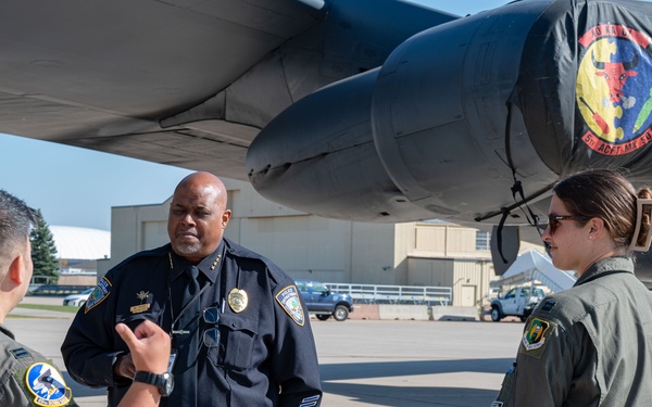 Leadership of Minot Police Department meets with commanders of Minot Air Force Base.