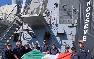 USS Roosevelt (DDG 80) hosts a ship tour for Italian navy sailors