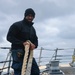 LSSA David Simmons hauls out the mooring line
