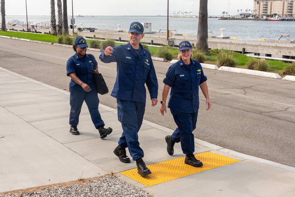 The Chaplain of the Coast Guard visits with Coast Guard Sector Los Angeles-Long Beach for wellness to members in operations.