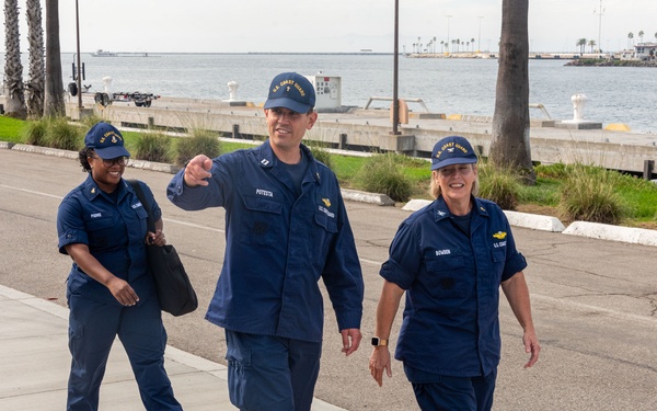 The Chaplain of the Coast Guard visits with Coast Guard Sector Los Angeles-Long Beach for wellness to members in operations.